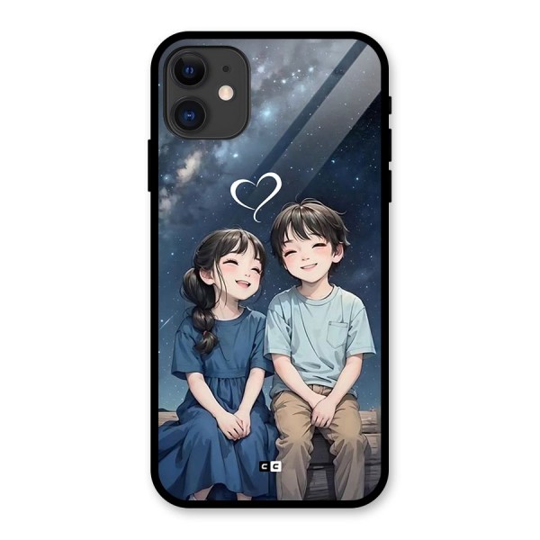 Cute Anime Teens Glass Back Case for iPhone 11