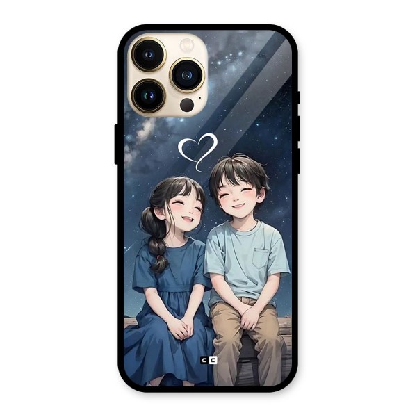Cute Anime Teens Glass Back Case for iPhone 13 Pro Max