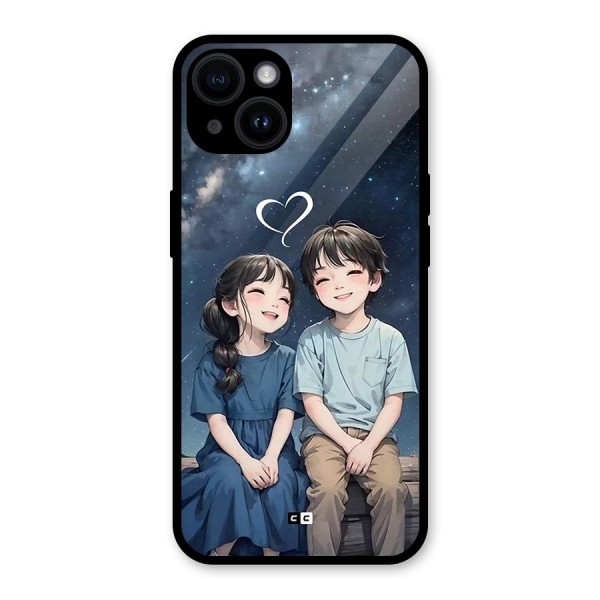 Cute Anime Teens Glass Back Case for iPhone 14