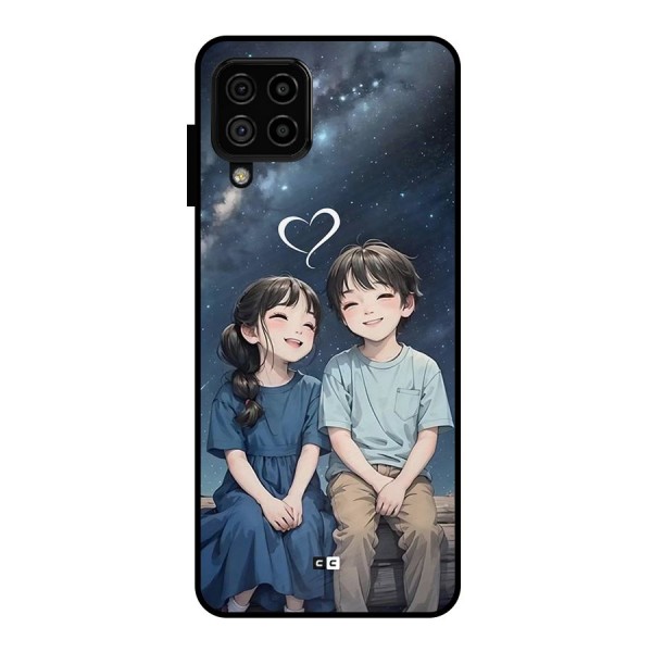 Cute Anime Teens Metal Back Case for Galaxy A22 4G