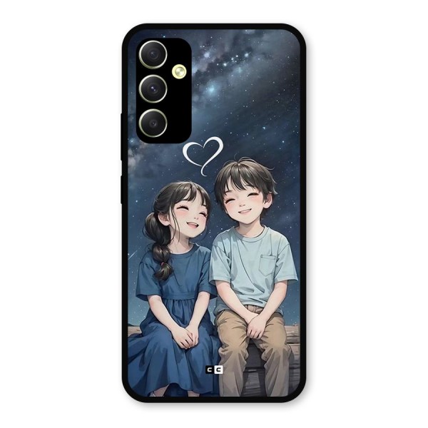 Cute Anime Teens Metal Back Case for Galaxy A34