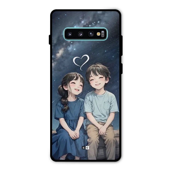 Cute Anime Teens Metal Back Case for Galaxy S10 Plus