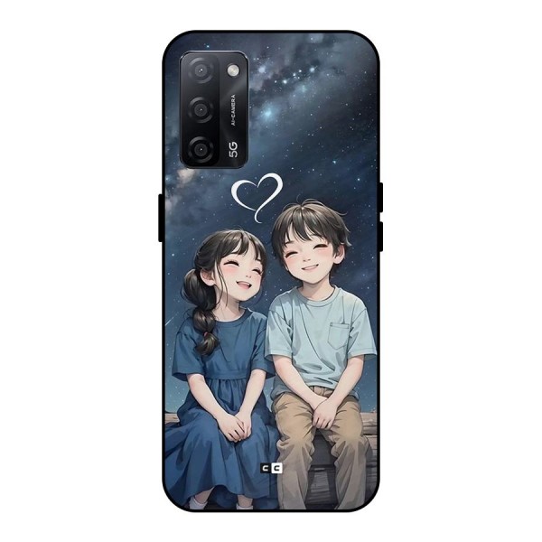 Cute Anime Teens Metal Back Case for Oppo A53s 5G