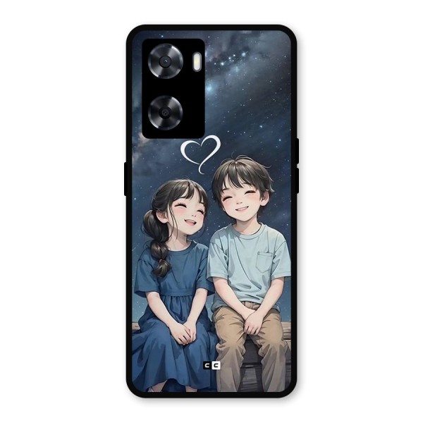 Cute Anime Teens Metal Back Case for Oppo A57 2022