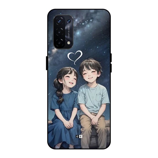 Cute Anime Teens Metal Back Case for Oppo A74 5G