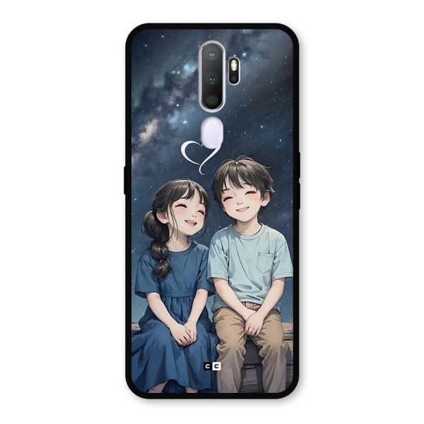 Cute Anime Teens Metal Back Case for Oppo A9 (2020)