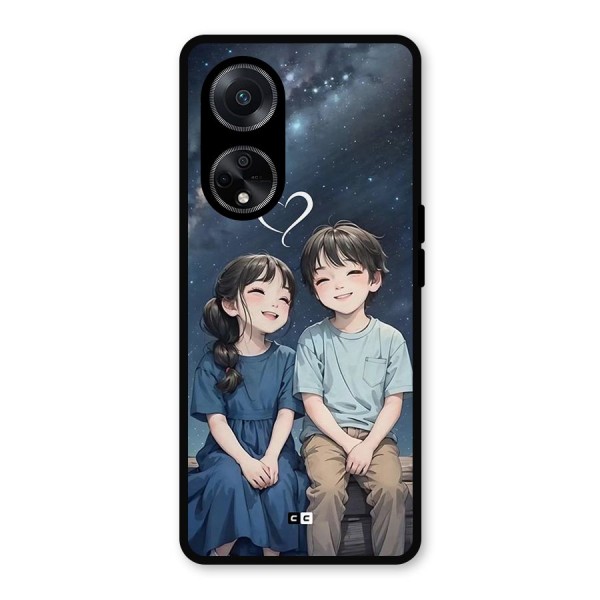 Cute Anime Teens Metal Back Case for Oppo F23