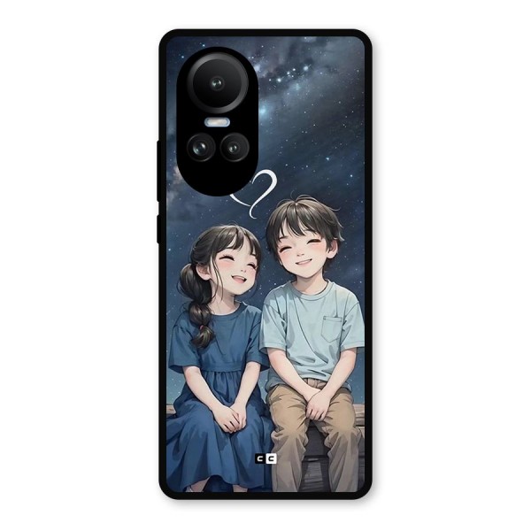 Cute Anime Teens Metal Back Case for Oppo Reno10