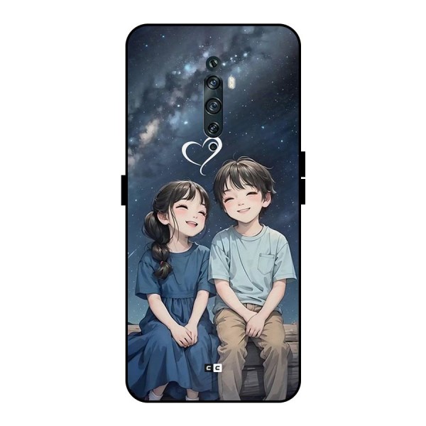 Cute Anime Teens Metal Back Case for Oppo Reno2 F