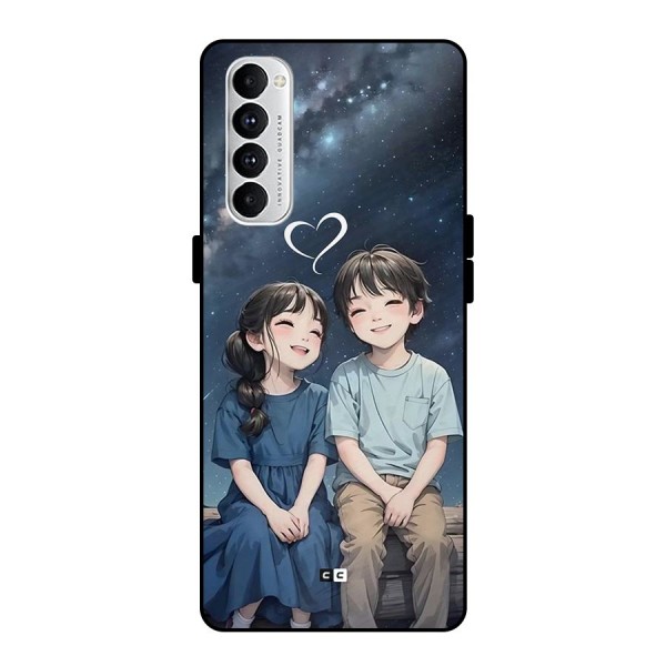 Cute Anime Teens Metal Back Case for Oppo Reno4 Pro