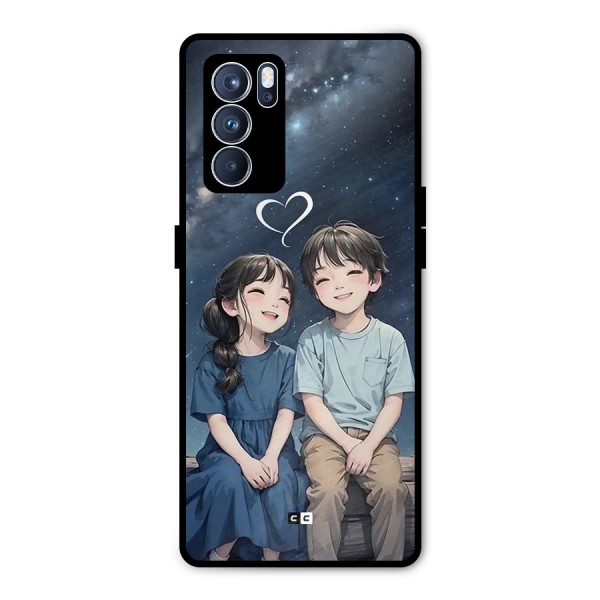 Cute Anime Teens Metal Back Case for Oppo Reno6 Pro 5G