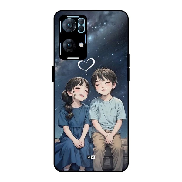 Cute Anime Teens Metal Back Case for Oppo Reno7 Pro 5G
