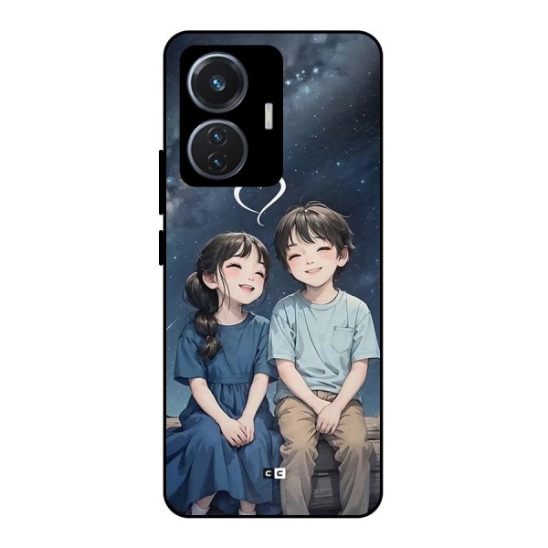 Cute Anime Teens Metal Back Case for Vivo T1 44W