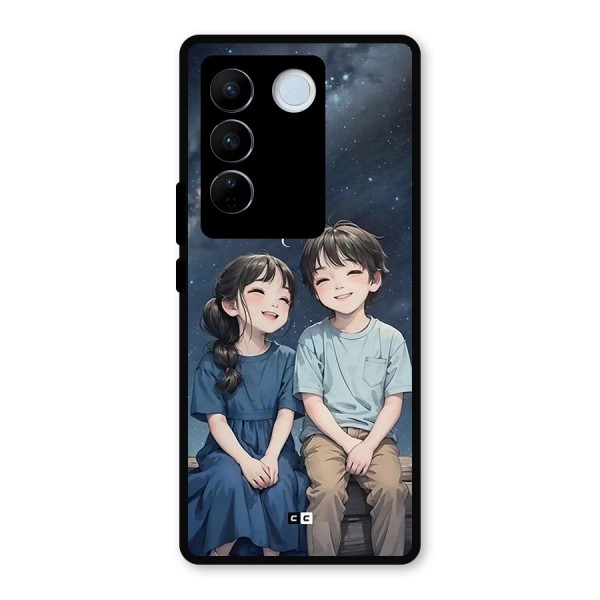 Cute Anime Teens Metal Back Case for Vivo V27 Pro