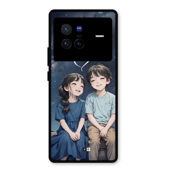 Cute Anime Teens Metal Back Case for Vivo X80