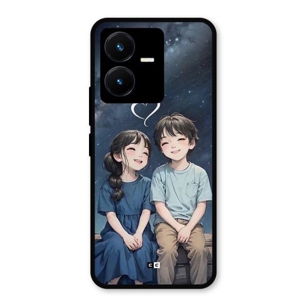 Cute Anime Teens Metal Back Case for Vivo Y22s