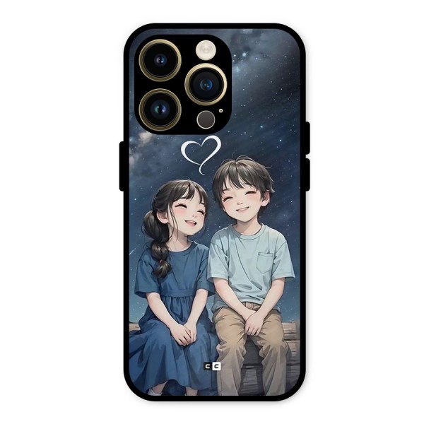 Cute Anime Teens Metal Back Case for iPhone 14 Pro