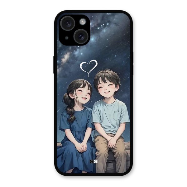 Cute Anime Teens Metal Back Case for iPhone 15 Plus