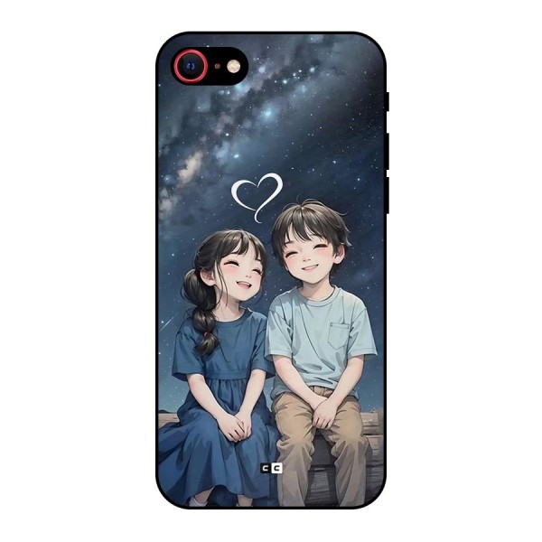 Cute Anime Teens Metal Back Case for iPhone 8