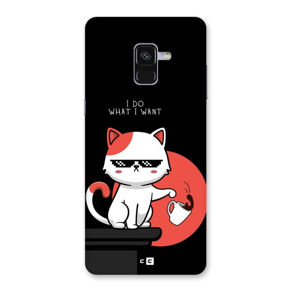 Cute Attitude Cat Back Case for Galaxy A8 Plus