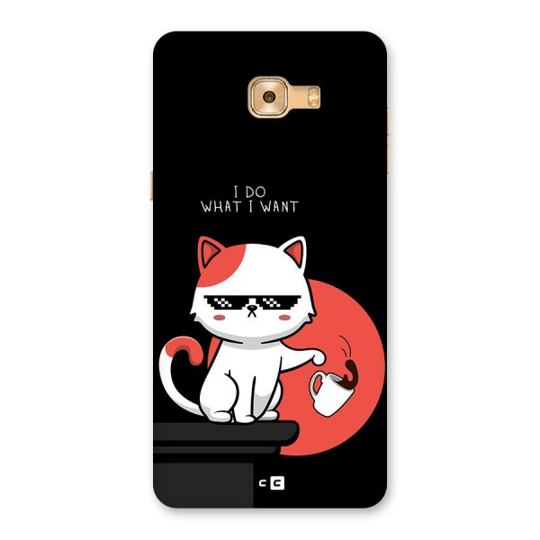 Cute Attitude Cat Back Case for Galaxy C9 Pro