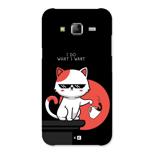 Cute Attitude Cat Back Case for Galaxy J5