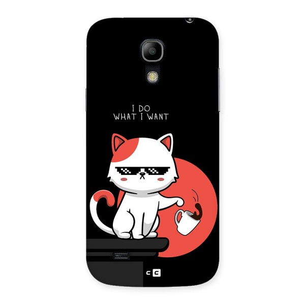 Cute Attitude Cat Back Case for Galaxy S4 Mini