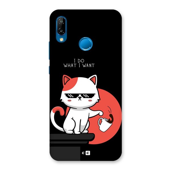 Cute Attitude Cat Back Case for Huawei P20 Lite