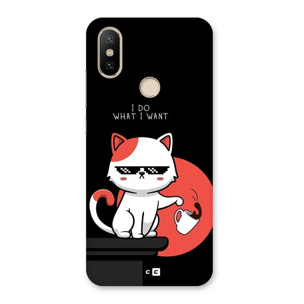 Cute Attitude Cat Back Case for Mi A2