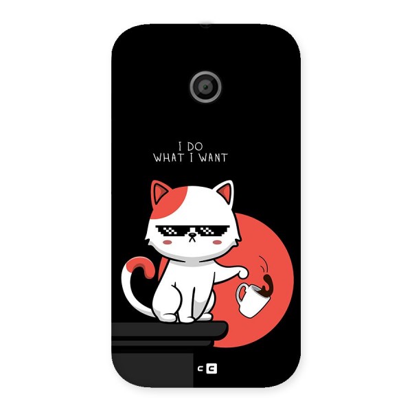 Cute Attitude Cat Back Case for Moto E