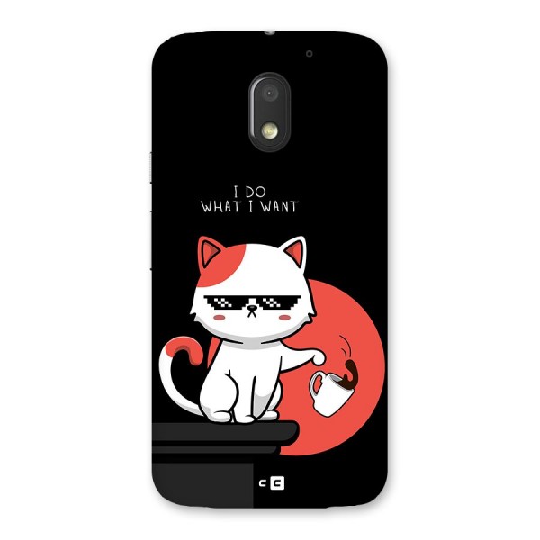 Cute Attitude Cat Back Case for Moto E3 Power