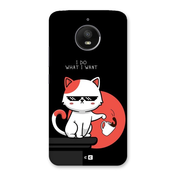 Cute Attitude Cat Back Case for Moto E4 Plus