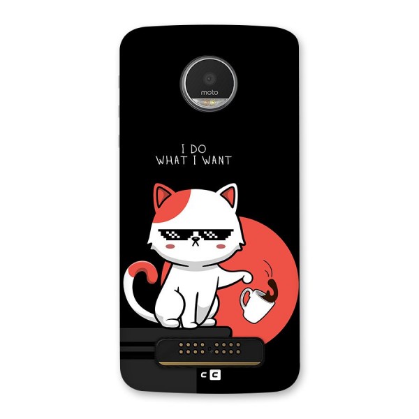 Cute Attitude Cat Back Case for Moto Z Play