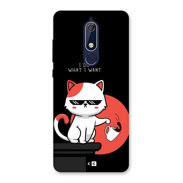 Cute Attitude Cat Back Case for Nokia 5.1