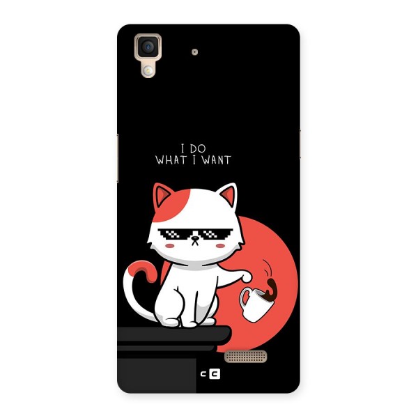 Cute Attitude Cat Back Case for Oppo R7