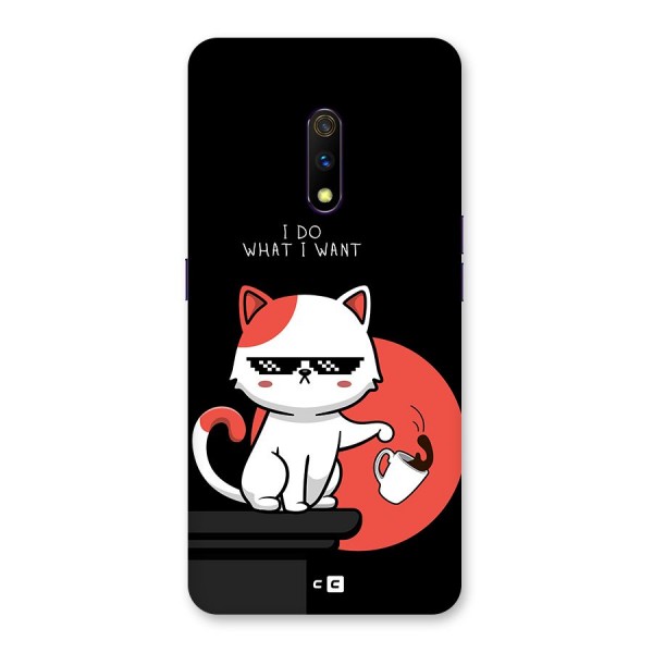 Cute Attitude Cat Back Case for Realme X