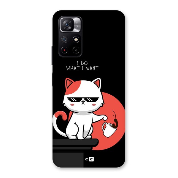 Cute Attitude Cat Back Case for Redmi Note 11T 5G