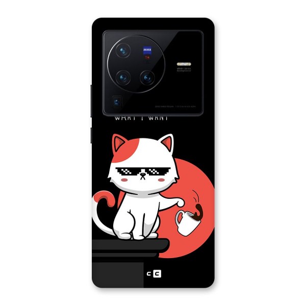 Cute Attitude Cat Back Case for Vivo X80 Pro