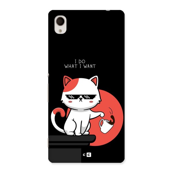 Cute Attitude Cat Back Case for Xperia M4 Aqua