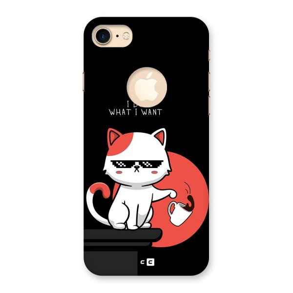 Cute Attitude Cat Back Case for iPhone 8 Logo Cut