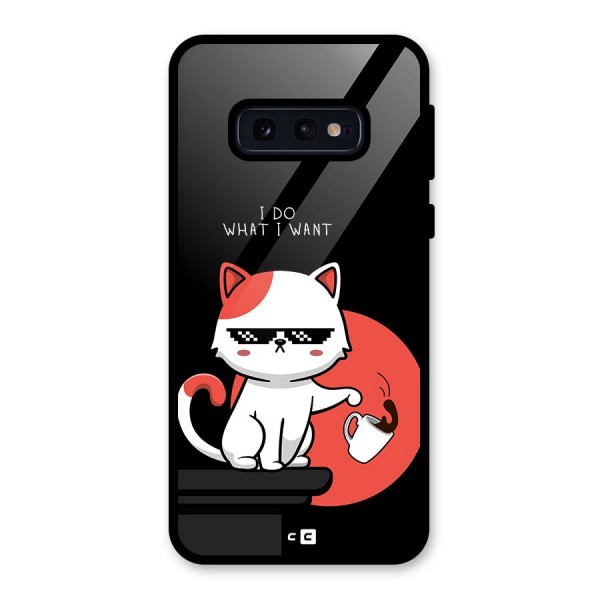 Cute Attitude Cat Glass Back Case for Galaxy S10e