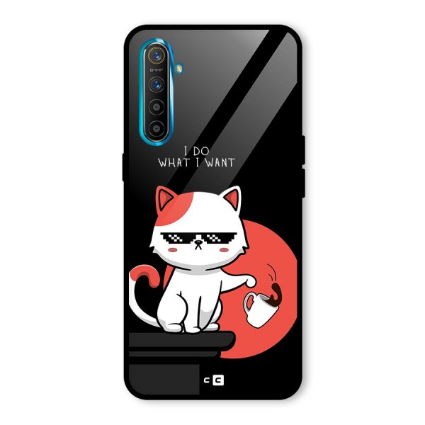 Cute Attitude Cat Glass Back Case for Realme XT