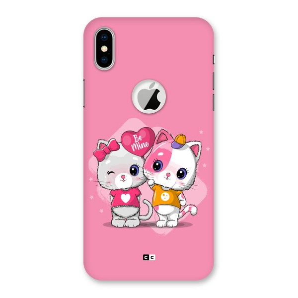 Cute Be Mine Back Case for iPhone XS Logo Cut