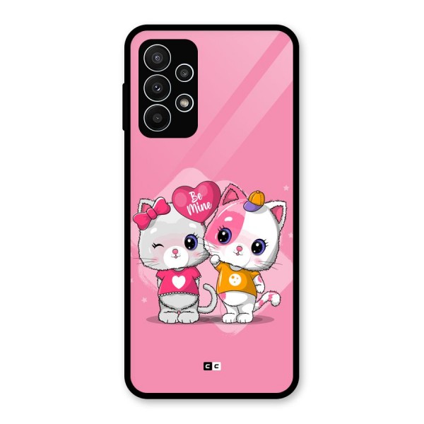 Cute Be Mine Glass Back Case for Galaxy A23