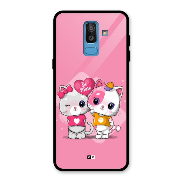 Cute Be Mine Glass Back Case for Galaxy J8