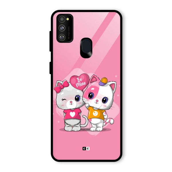 Cute Be Mine Glass Back Case for Galaxy M30s