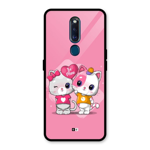 Cute Be Mine Glass Back Case for Oppo F11 Pro