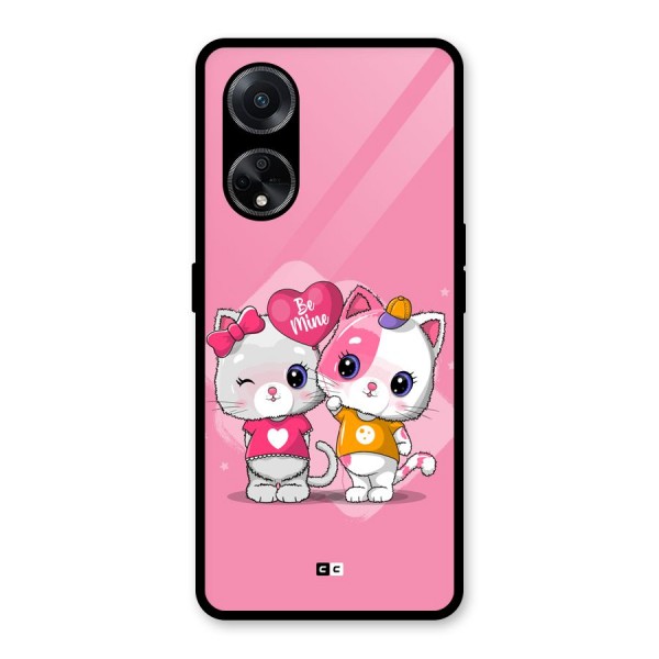 Cute Be Mine Glass Back Case for Oppo F23