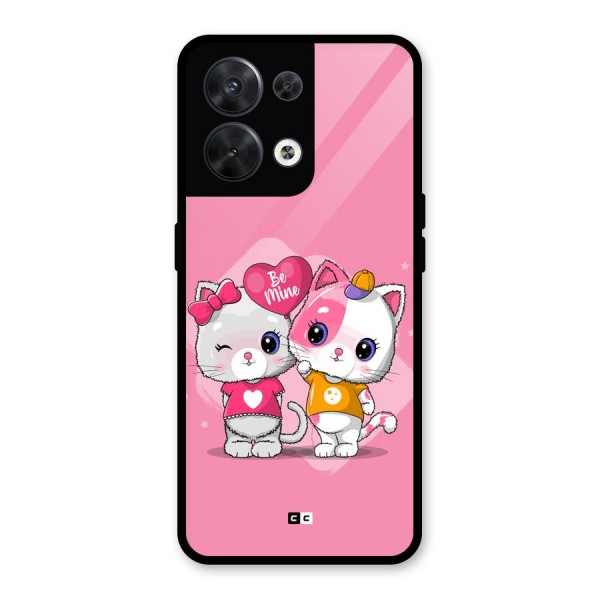 Cute Be Mine Glass Back Case for Oppo Reno8 5G