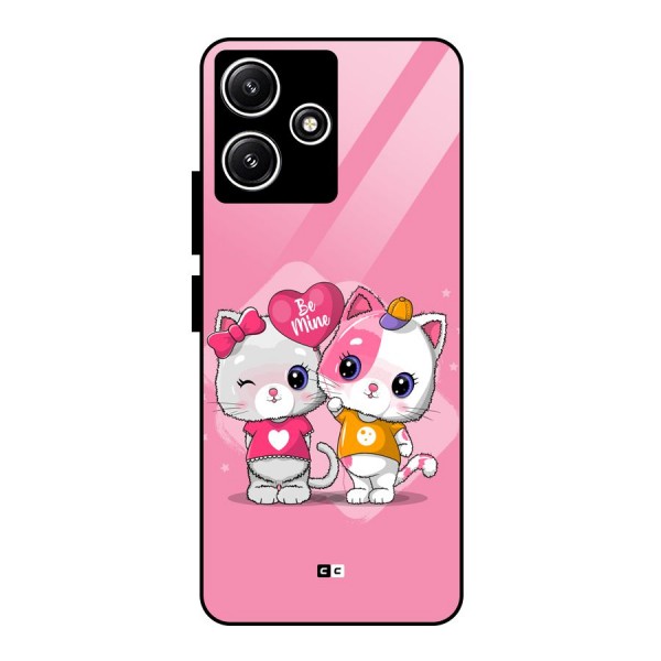 Cute Be Mine Glass Back Case for Poco M6 Pro